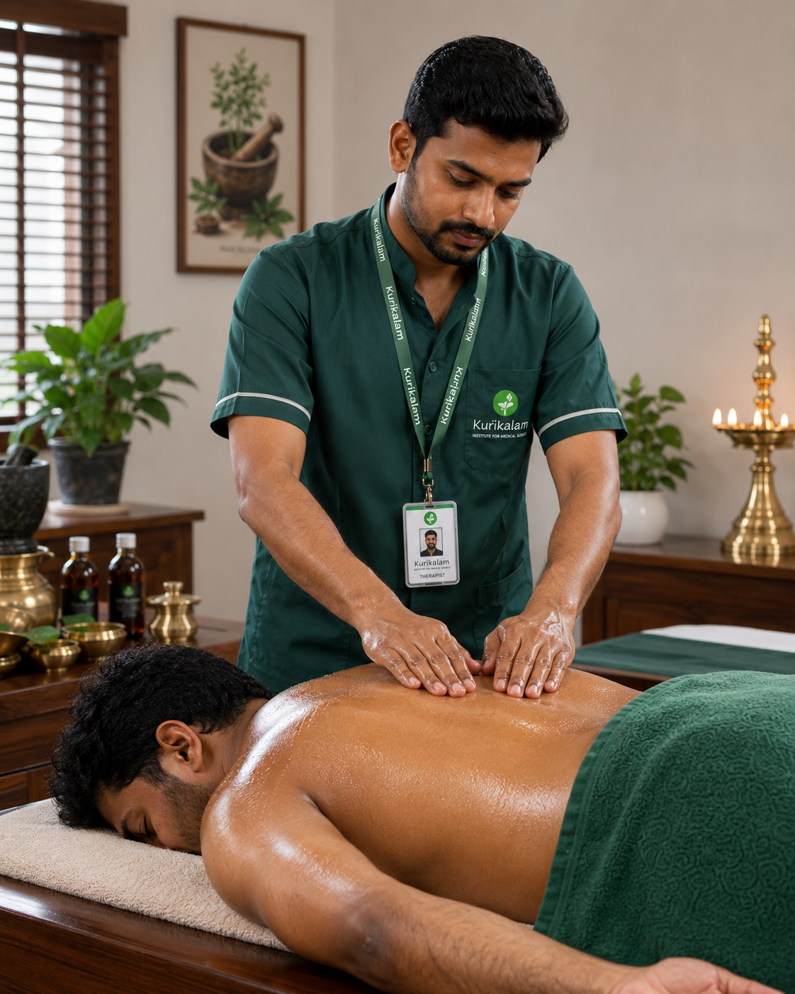 Ayurvedic practical training at Kurikalakam Institute